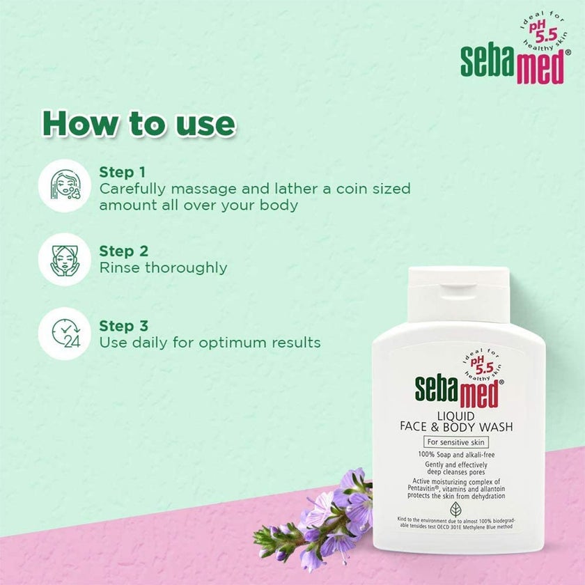Sebamed Liquid Face & Body Wash 200ml