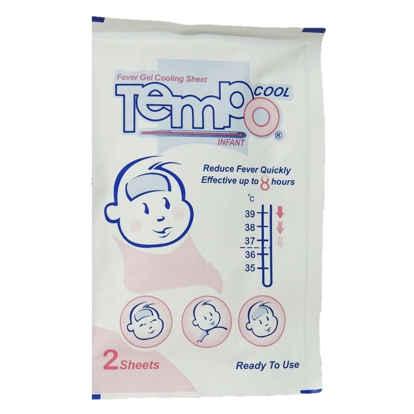 Tempo Cool Infant Fever Gel Cooling Sheet, Pack of 4's