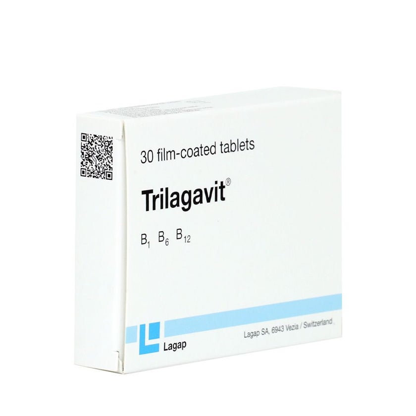 Trilagavit Vitamin B1, B6, B12 Supplement Tablets, Pack of 30's