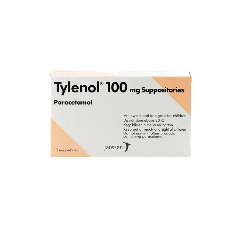 Tylenol 100 mg Suppositories 10's