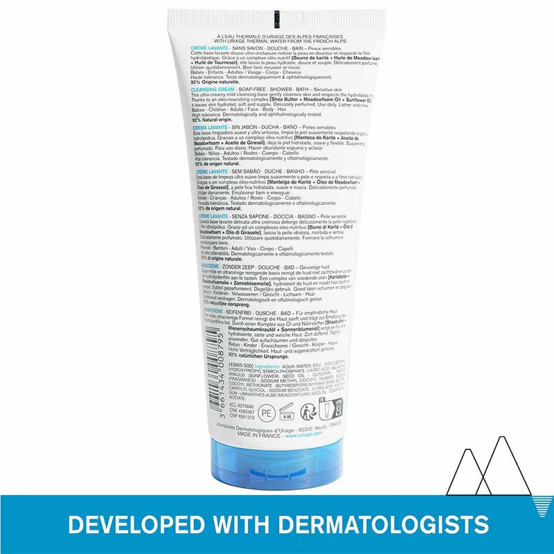 Uriage Eau Thermale Cleansing Cream For Face, Body & Hair 200ml