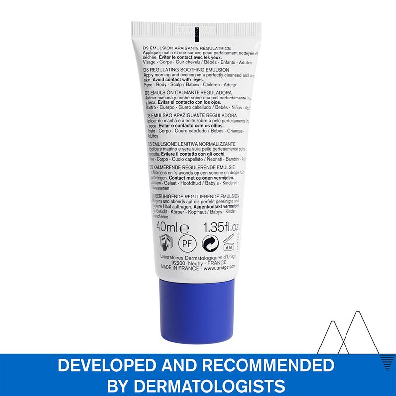 Uriage DS Regulating Soothing Emulsion For Sensitive Redness Prone Face, Body And Scalp 40ml