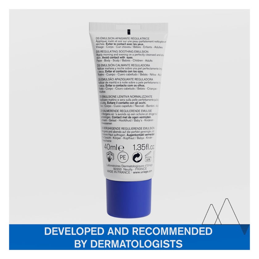 Uriage DS Regulating Soothing Emulsion For Sensitive Redness Prone Face, Body And Scalp 40ml
