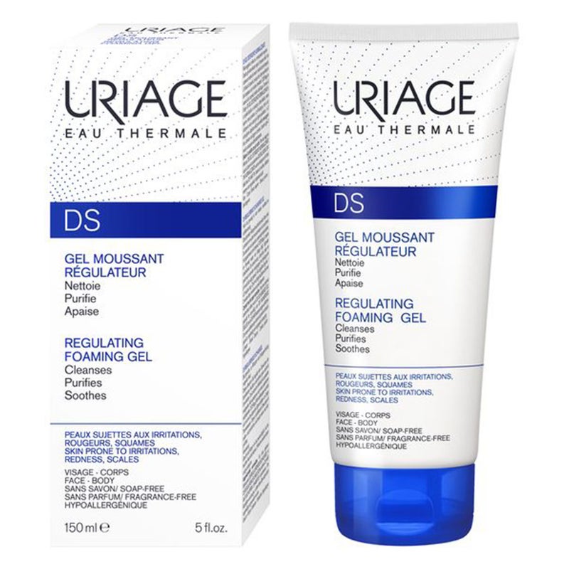 Uriage DS Regulating Foaming Gel For Cleansing Sensitive Redness Prone Face And Body 150ml