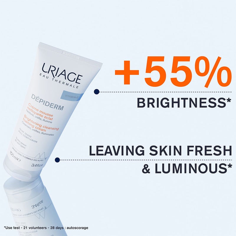 Uriage Depiderm With Vitamin C Brightening & Cleansing Foaming Cream For Dull Complexion 100ml