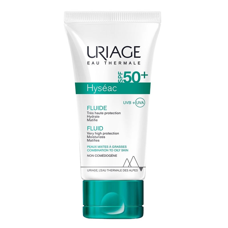 Uriage Hyseac SPF50+ Moisturising & Mattifying Sunscreen Fluid For Combination To Oily Skin 50ml