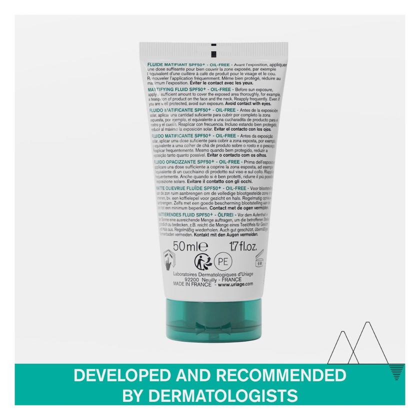 Uriage Hyseac SPF50+ Moisturising & Mattifying Sunscreen Fluid For Combination To Oily Skin 50ml