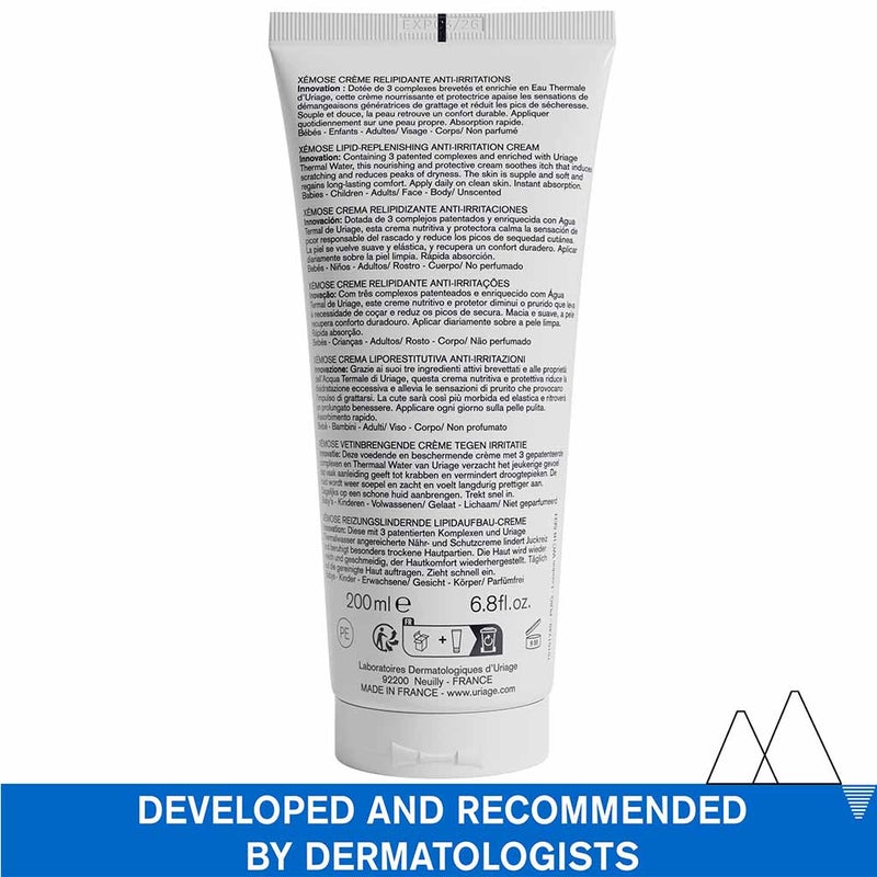 Uriage Xemose Lipid-Replenishing Anti-Irritation Cream For Very Dry Skin Prone To Atopy 200ml