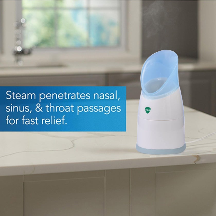 Vicks Portable Manual Steam Inhaler With Menthol Scented Vapopads 