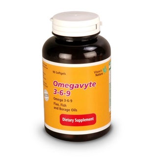 Vitane's Nature Omegavyte Omega 3 6 9 Flaxseed Oil, Borage Seed Oil, Fish Oil Supplement Softgels, Pack of 90's