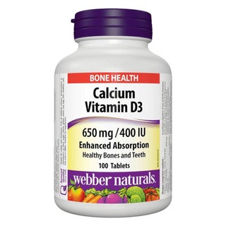 Webber Naturals Calcium Vitamin-D3 650mg Tablets, Pack of 100s
