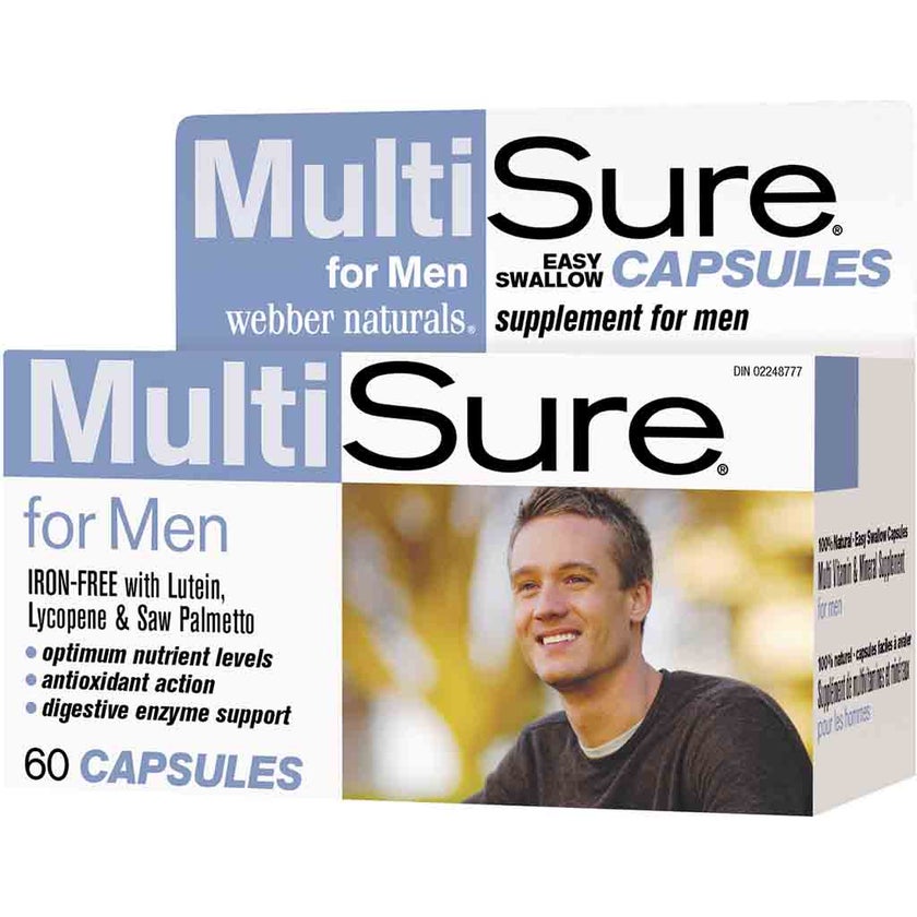 Webber Naturals Multi Sure Multivitamin Capsules For Men, Pack of 60’s