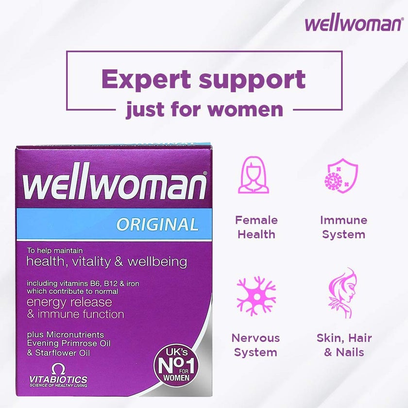 Vitabiotics Wellwoman Original Multivitamin Capsules, Pack of 30's