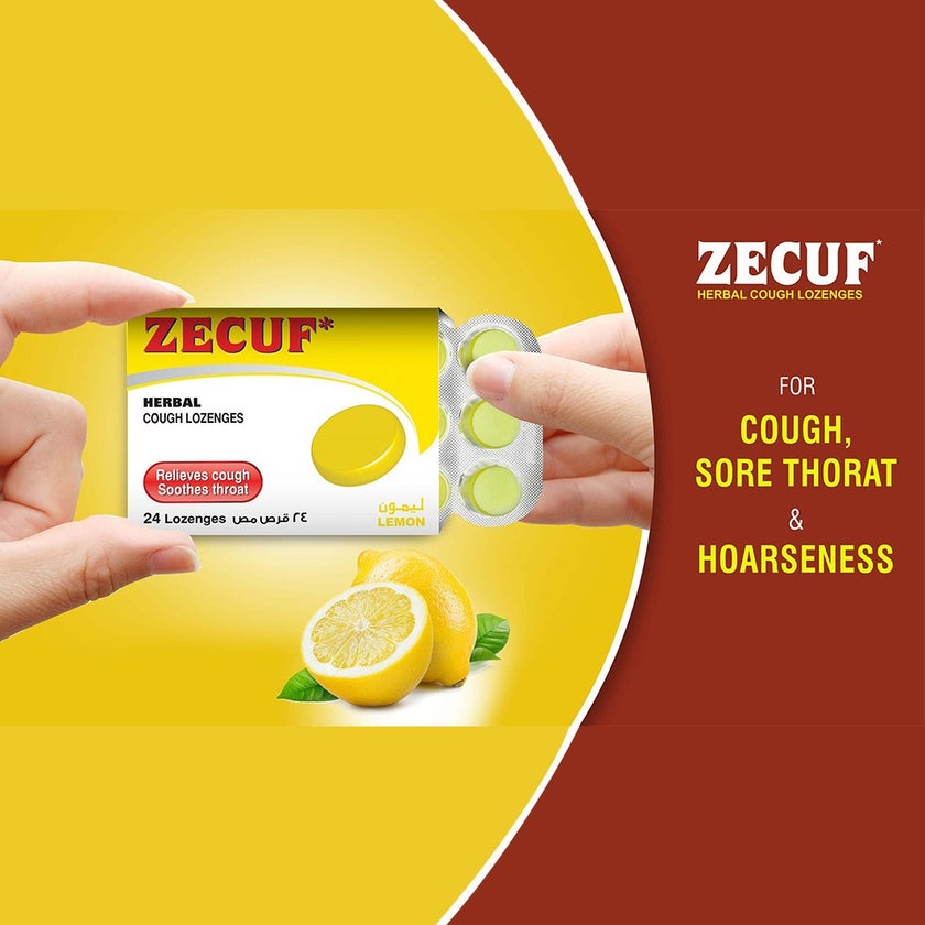 Zecuf Herbal Cough Lemon Lozenges, Pack of 24's