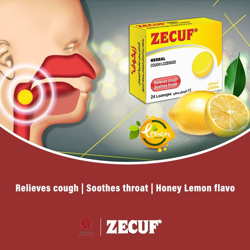 Zecuf Herbal Cough Lemon Lozenges, Pack of 24's