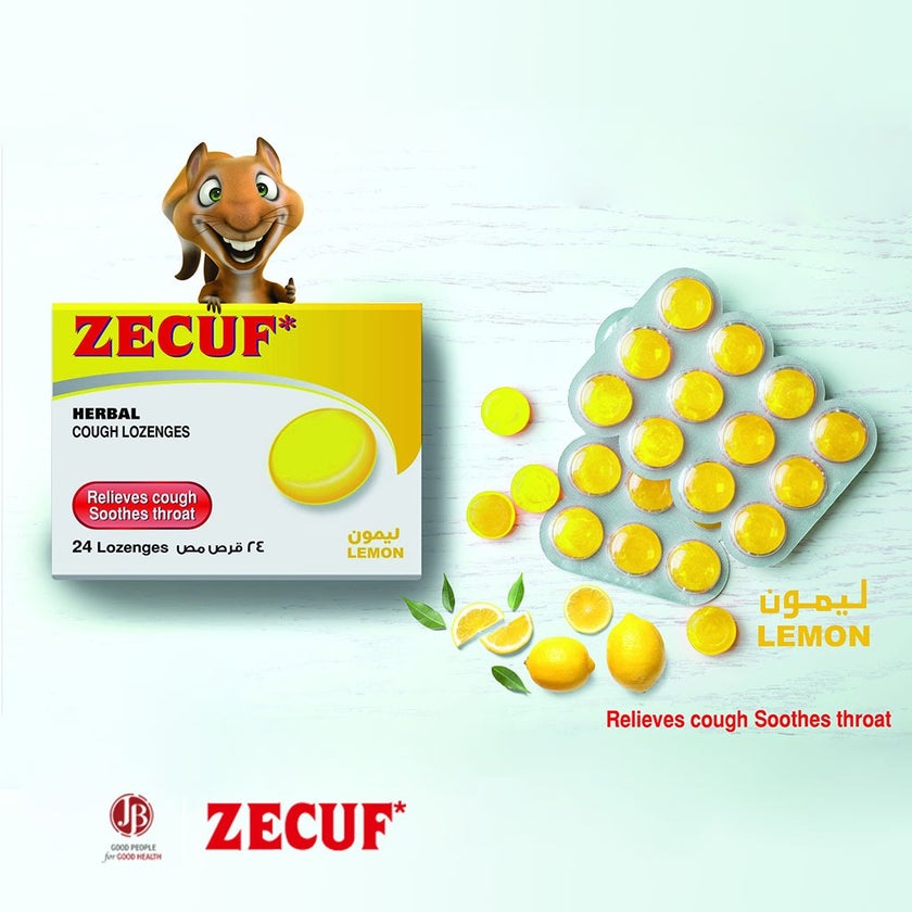 Zecuf Herbal Cough Lemon Lozenges, Pack of 24's
