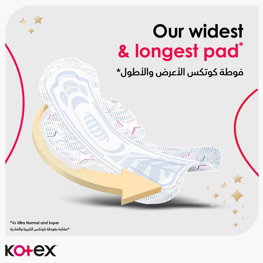 Kotex Ultrathin Night Sanitary Pads With Wings For Overnight Protection, Pack of 7's