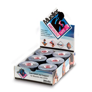 Mueller Sport Care Kinesiology Tape Pre-Cut Strips Black 6's