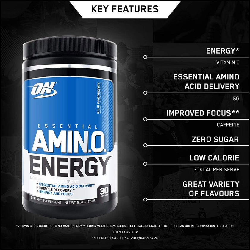 Optimum Nutrition Essential Amino Energy Blue Raspberry Flavour 30 Servings
