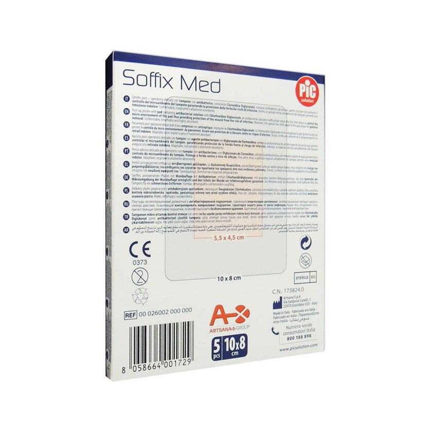 Pic Soffix Med Delicate Post-op Plaster 10 x 8cm, Pack of 5's
