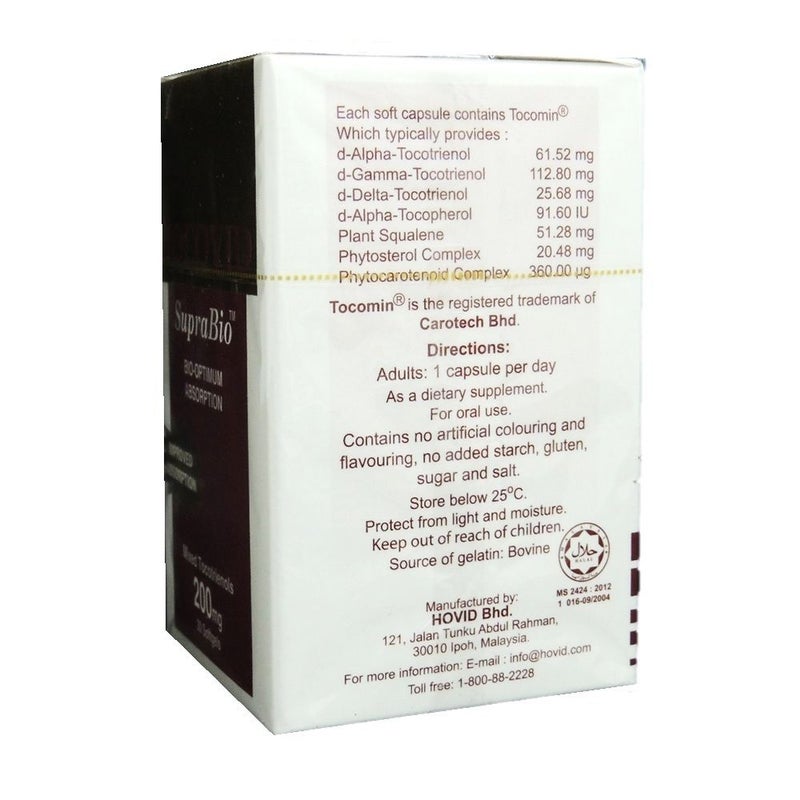 Tocovid SupraBio 200mg Softgels With Vitamin E, Pack of 30's