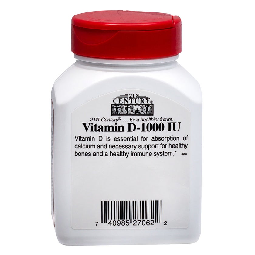 21st Century High Potency Vitamin D3-1000IU Tablets For Bone & Immune Health, Pack of 110's