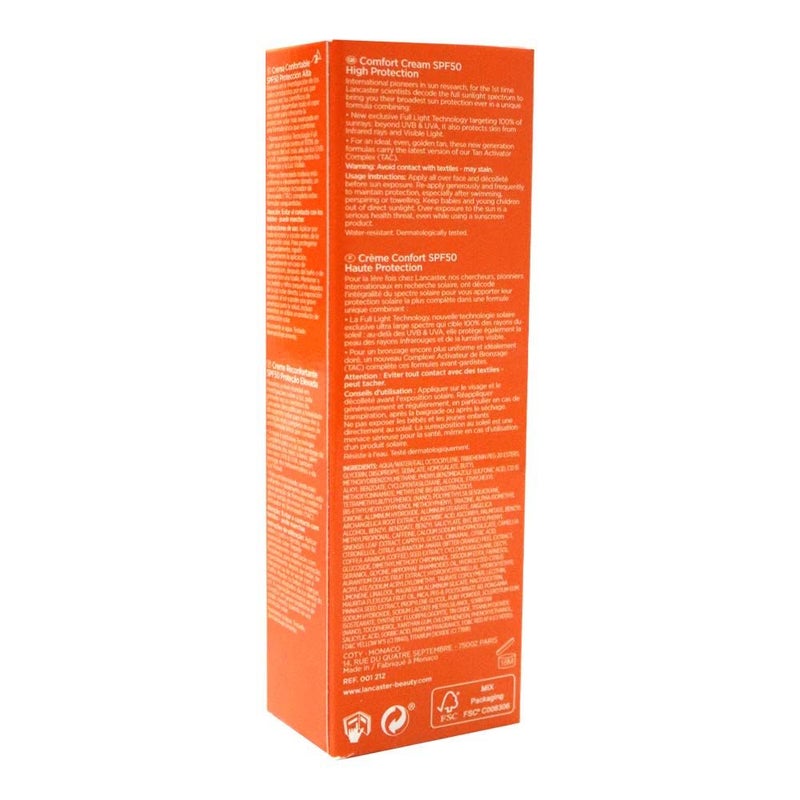 Lancaster Sun Beauty SPF50 Comfort Gentle Touch Cream 50ML