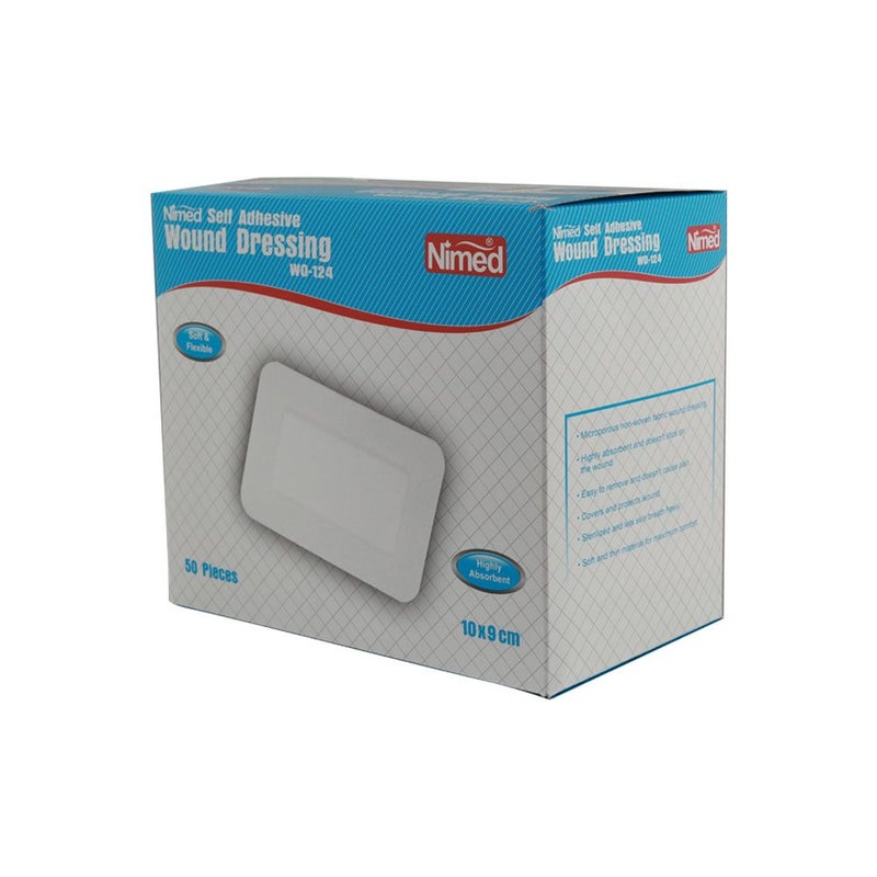 Nimed Self Adhesive Wound Dressing 10 cm x 9 cm 50's