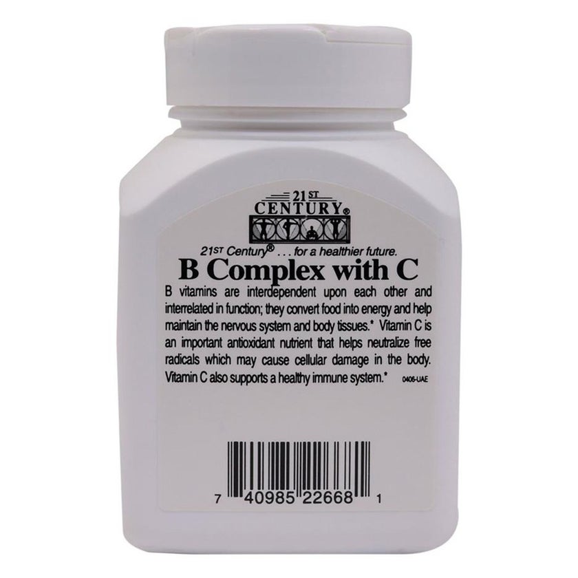 21st Century B Complex With Vitamin C Caplets, Pack of 100's