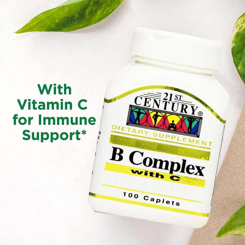 21st Century B Complex With Vitamin C Caplets, Pack of 100's