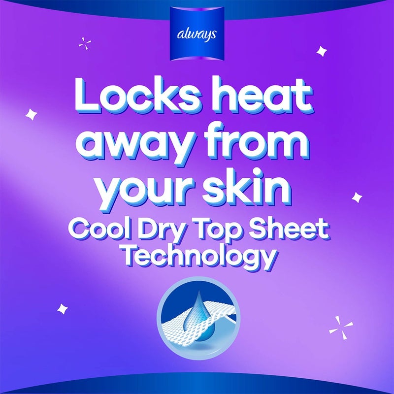 Always Cool & Dry, No Heat Feel, Maxi Thick, Large Sanitary Pads With Wings, Pack of 10's