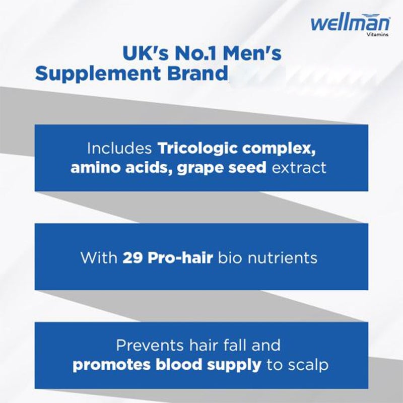 Vitabiotics Wellman Hairfollic Tablets With Biotin For Healthy Hair, Pack of 60's