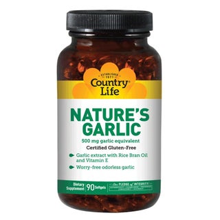 Country Life Nature's Garlic 500 mg Softgel With Rice Bran Oil & Vitamin E, Pack of 90's