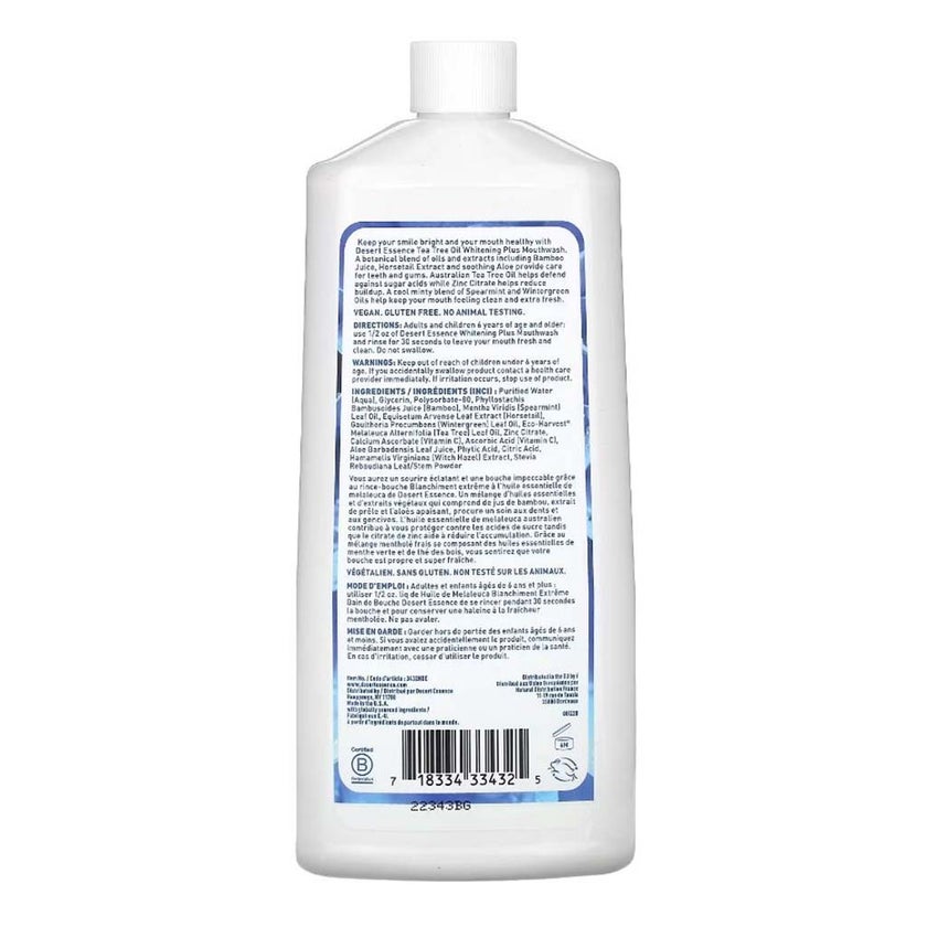 Desert Essence Natural Tea Tree Oil Whitening Plus Mouthwash 473ml