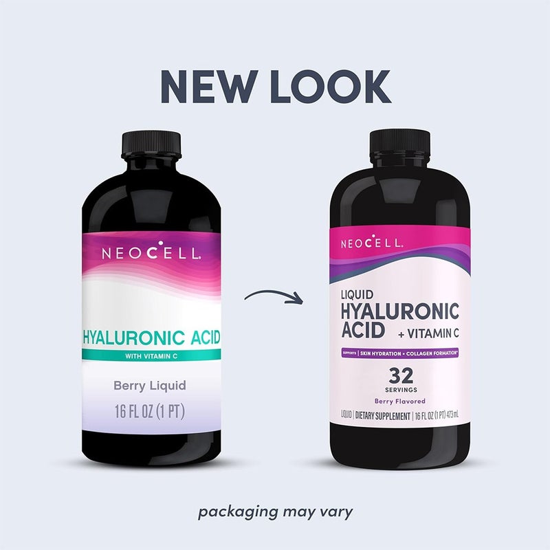 NeoCell Hyaluronic Acid Blueberry Liquid With Vitamin C For Skin & Joints 473ml