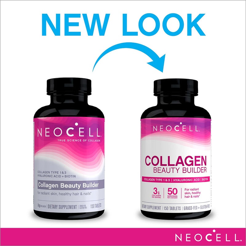 NeoCell Collagen Beauty Builder Tablets With Hyaluronic Acid And Biotin For Radiant Skin, Pack of 150's