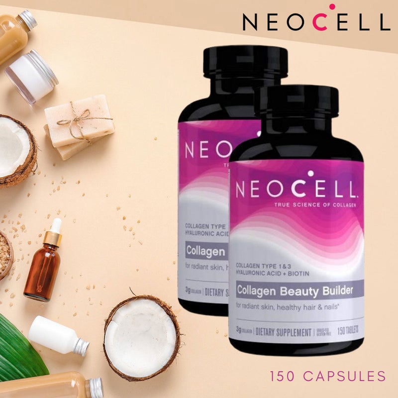 NeoCell Collagen Beauty Builder Tablets With Hyaluronic Acid And Biotin For Radiant Skin, Pack of 150's
