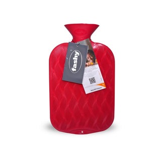Fashy Hot Water Bag Chequer Ribbed Cranberry 6437-42