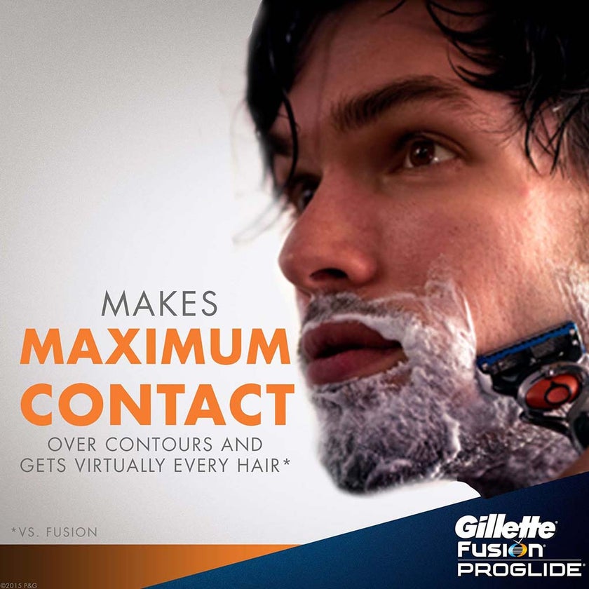 Gillette Fusion 5 ProGlide Men's Razor With Flex Ball Technology, Pack of 1 Handle + 2 Blades