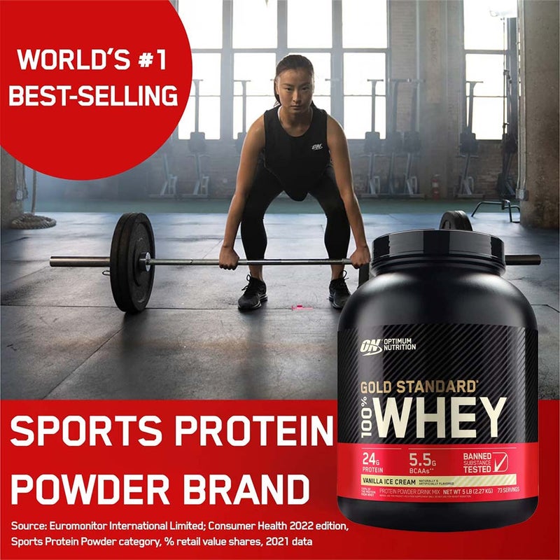 Optimum Nutrition Gold Standard 100% Whey Vanilla Ice Cream 5lb