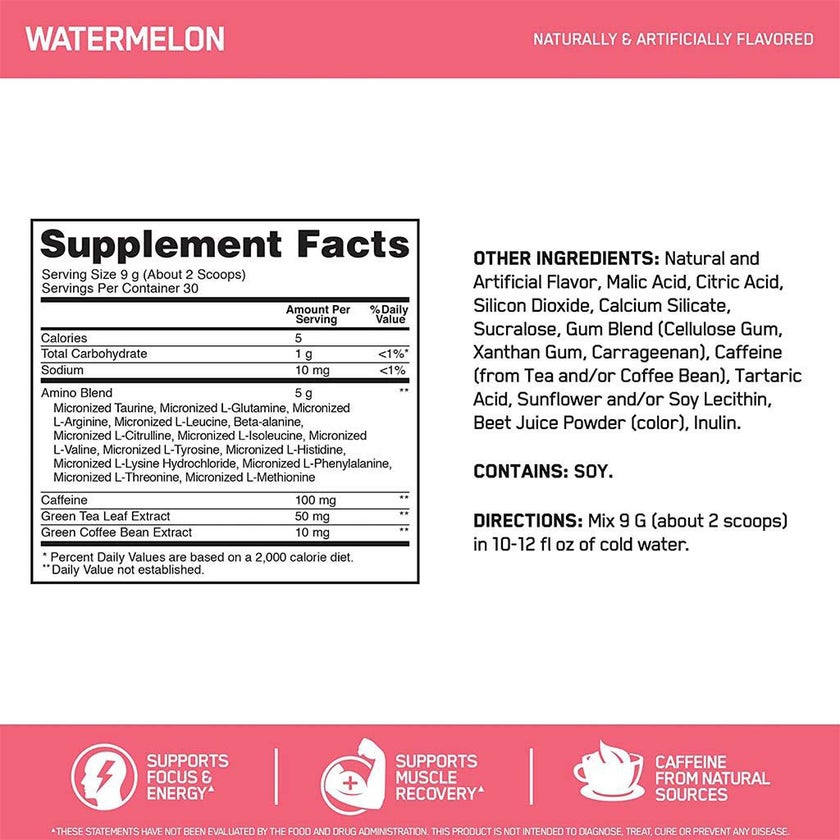 Optimum Nutrition Essential Amino Energy Watermelon 30 Servings