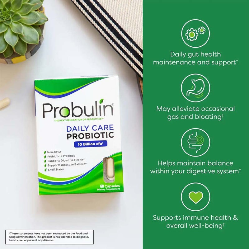 Probulin Daily Care Probiotic 10 Billion CFU Capsules For Digestive Health, Pack of 60's