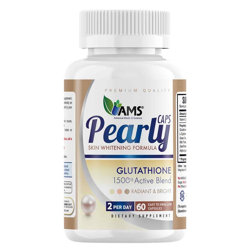 AMS Pearly Skin Whitening Glutathione Capsules, Pack of 60's