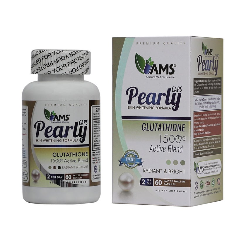 AMS Pearly Skin Whitening Glutathione Capsules, Pack of 60's