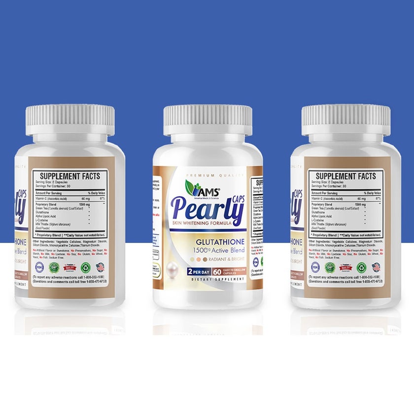 AMS Pearly Skin Whitening Glutathione Capsules, Pack of 60's