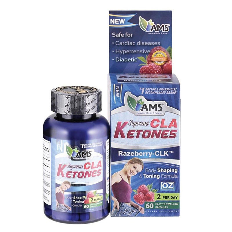 AMS CLA Ketones Weight Loss Supplement Capsules, Pack of 60's