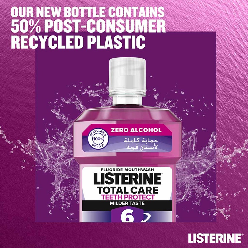 Listerine Total Care Teeth Protect Mild Taste Fluoride Mouthwash With Zero Alcohol 250ml