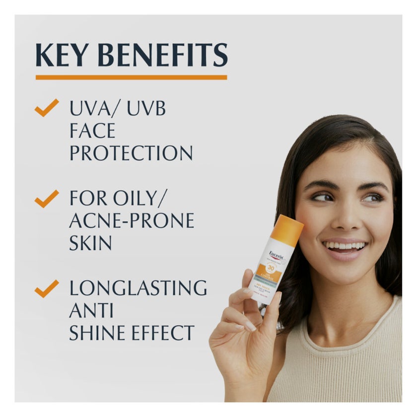 Eucerin Oil Control SPF 50+ Dry Touch Sunscreen Gel Cream 50ml