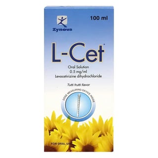 L-Cet 0.5mg/ml Levocetirizine Syrup With Tutti-Frutti Flavor For Cold & Allergy 100ml