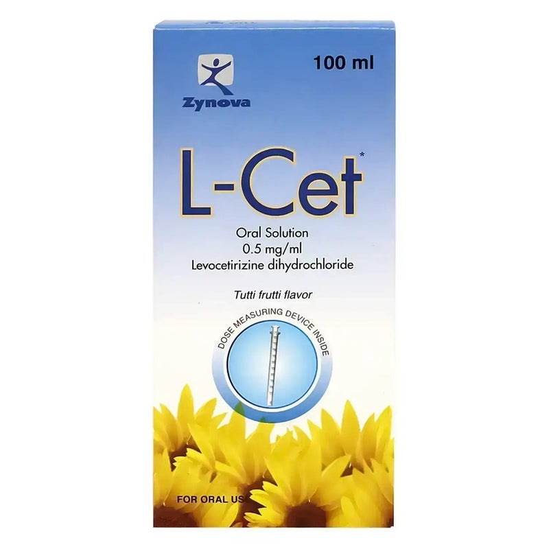 L-Cet 0.5mg/ml Levocetirizine Syrup With Tutti-Frutti Flavor For Cold & Allergy 100ml